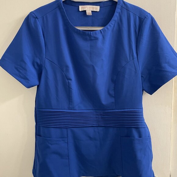 Happily Scrubbed blue scrub top - Picture 2 of 8